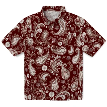Texas A&M Aggies Hawaiian Shirt - Paisley Print Maroon
