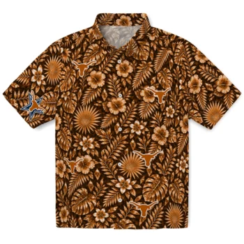 Texas Longhorns Hawaiian Shirt - Crystal Foliage Orange