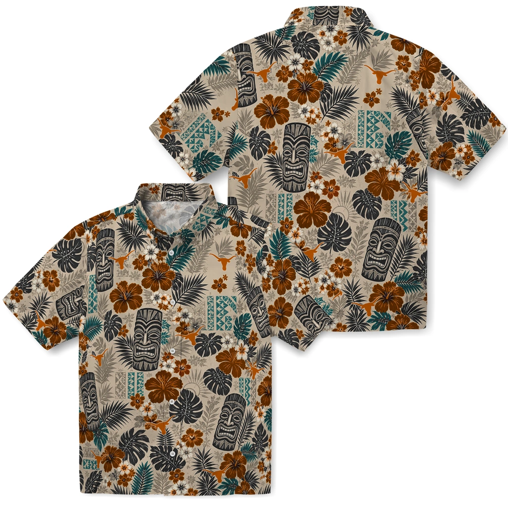 texas-longhorns-hawaiian-shirt-custom-tiki-masks-warm-beige-high-quality.webp