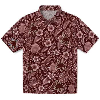 Texas State Bobcats Hawaiian Shirt - Crystal Foliage Maroon
