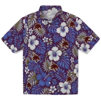 Texas State Bobcats Hawaiian Shirt - Hibiscus Monstera Maroon
