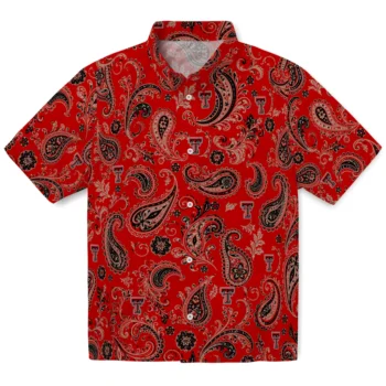 Texas Tech Red Raiders Hawaiian Shirt - Paisley Print Red
