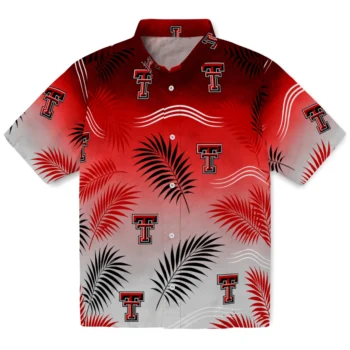 Texas Tech Red Raiders Hawaiian Shirt - Ombre Fronds Red