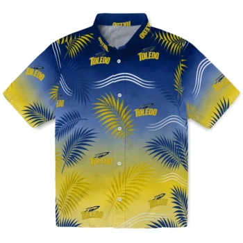 Toledo Rockets Hawaiian Shirt - Ombre Fronds Blue