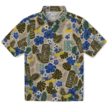 Toledo Rockets Hawaiian Shirt - Tiki Masks Warm Beige