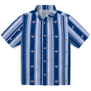 Toronto Blue Jays Hawaiian Shirt - Distressed Stripes Blue Navy