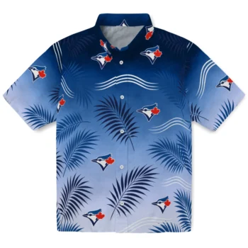 Toronto Blue Jays Hawaiian Shirt - Ombre Fronds Blue