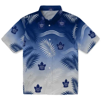 Toronto Maple Leafs Hawaiian Shirt - Ombre Fronds Blue