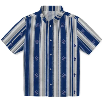 Toronto Maple Leafs Hawaiian Shirt - Distressed Stripes Blue White