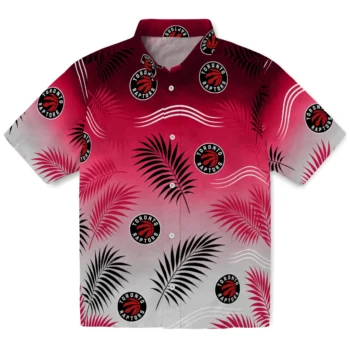Toronto Raptors Hawaiian Shirt - Ombre Fronds Red
