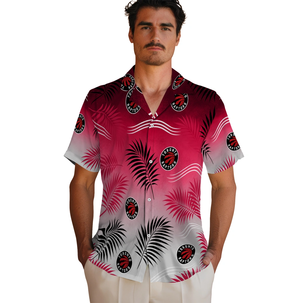 toronto-raptors-hawaiian-shirt-custom-ombre-fronds-red-fashion-forward.webp