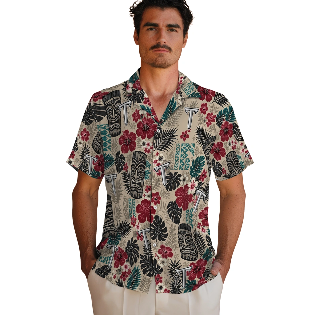 troy-trojans-hawaiian-shirt-custom-tiki-masks-warm-beige-fashion-forward.webp
