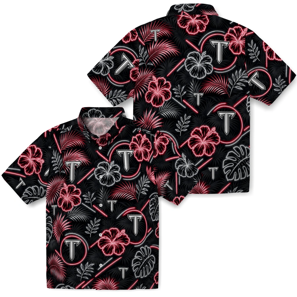 troy-trojans-hawaiian-shirt-personalized-neon-florals-black-high-quality.webp