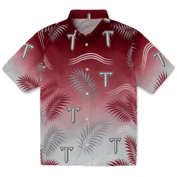 Troy Trojans Hawaiian Shirt - Ombre Fronds Red