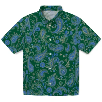 Tulane Green Wave Hawaiian Shirt - Paisley Print Green
