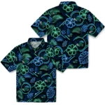 tulane-green-wave-hawaiian-shirt-customized-neon-florals-black-best-selling.webp