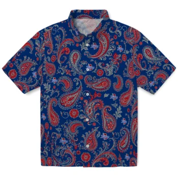 Tulsa Golden Hurricane Hawaiian Shirt - Paisley Print Blue