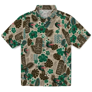 UAB Blazers Hawaiian Shirt - Tiki Masks Warm Beige