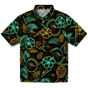 UAB Blazers Hawaiian Shirt - Neon Florals Black