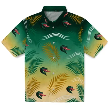 UAB Blazers Hawaiian Shirt - Ombre Fronds Green