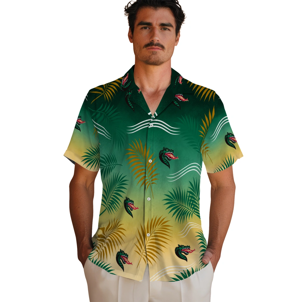 uab-blazers-hawaiian-shirt-personalized-ombre-fronds-green-fashion-forward.webp