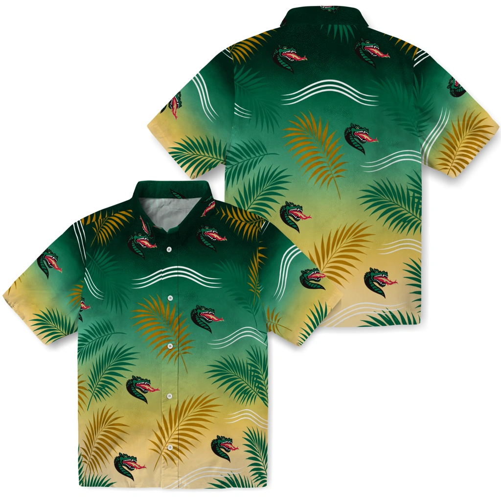uab-blazers-hawaiian-shirt-personalized-ombre-fronds-green-high-quality.webp