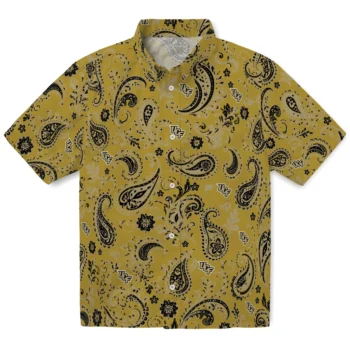 UCF Knights Hawaiian Shirt - Paisley Print Gold