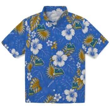 UCLA Bruins Hawaiian Shirt - Hibiscus Monstera Blue
