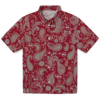 UMass Minutemen Hawaiian Shirt - Paisley Print Red