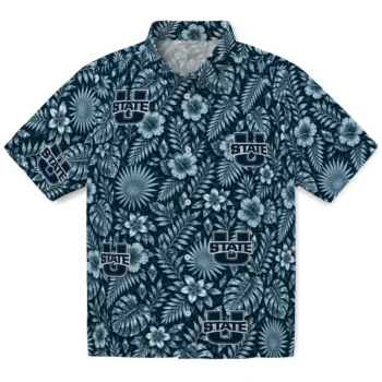 Utah State Aggies Hawaiian Shirt - Crystal Foliage Navy