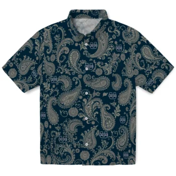 Utah State Aggies Hawaiian Shirt - Paisley Print Navy