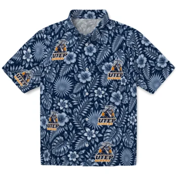 UTEP Miners Hawaiian Shirt - Crystal Foliage Blue