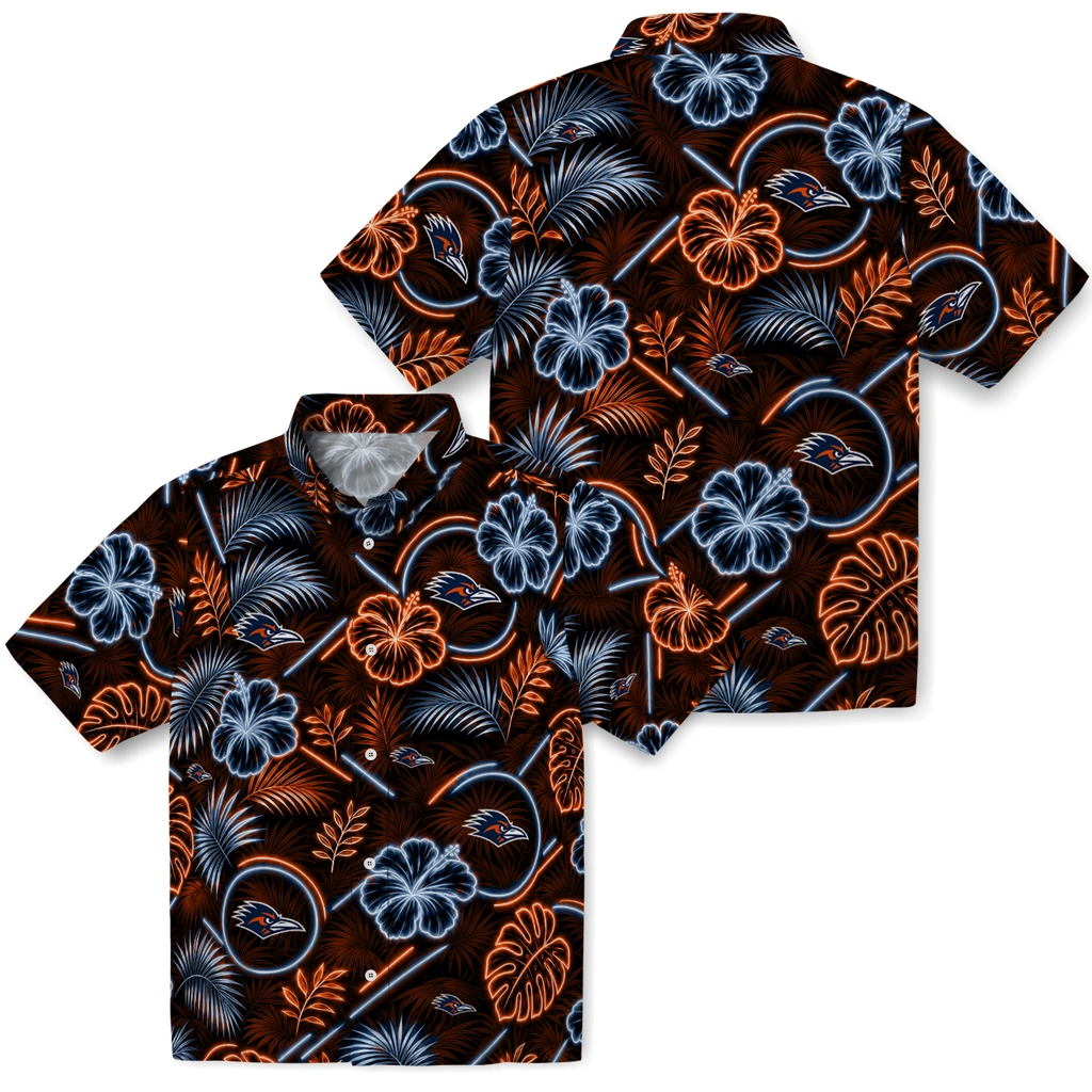 utsa-roadrunners-hawaiian-shirt-customized-neon-florals-black-high-quality.webp
