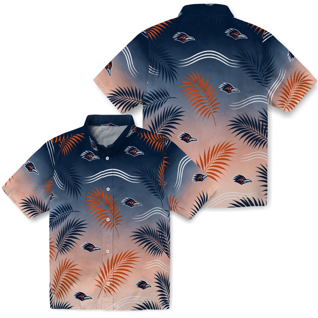 utsa-roadrunners-hawaiian-shirt-customized-ombre-fronds-orange-high-quality.webp