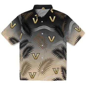 Vanderbilt Commodores Hawaiian Shirt - Ombre Fronds Black