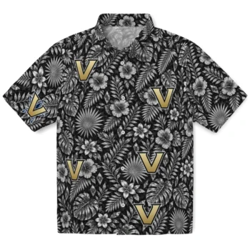 Vanderbilt Commodores Hawaiian Shirt - Crystal Foliage Black