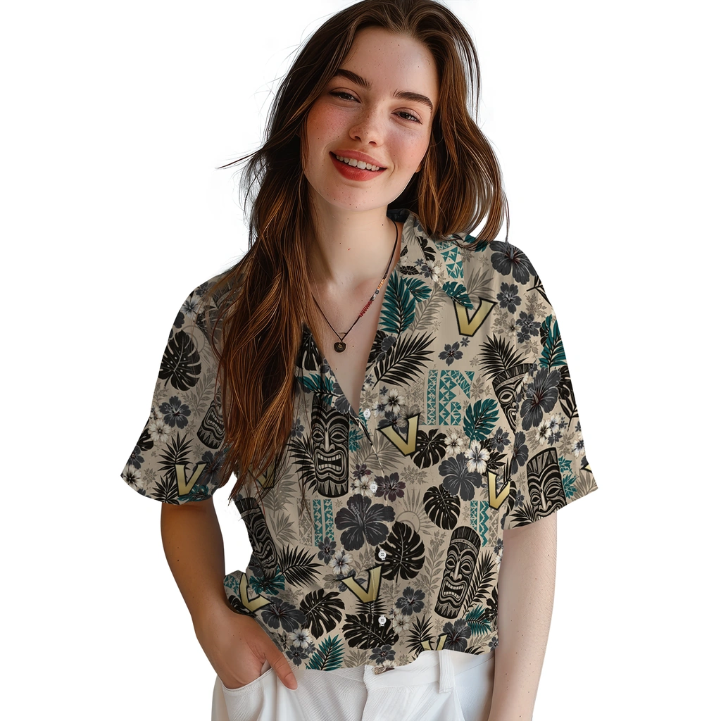 vanderbilt-commodores-hawaiian-shirt-customized-tiki-masks-warm-beige-latest-model.webp