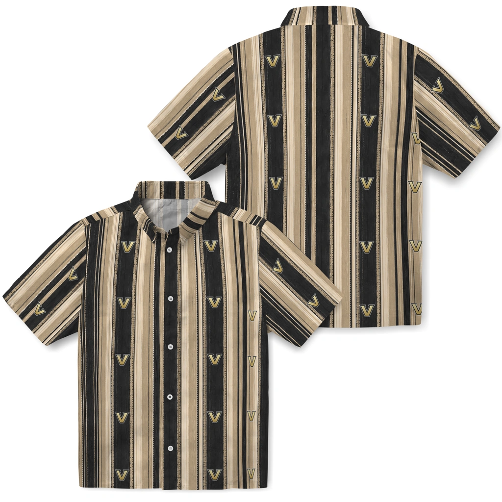 vanderbilt-commodores-hawaiian-shirt-personalized-distressed-stripes-black-gold-high-quality.webp