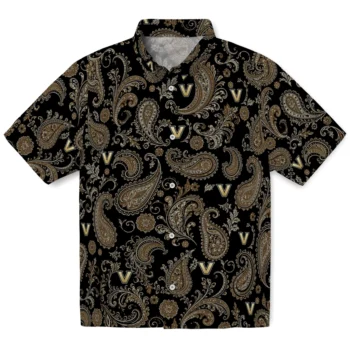 Vanderbilt Commodores Hawaiian Shirt - Paisley Print Black