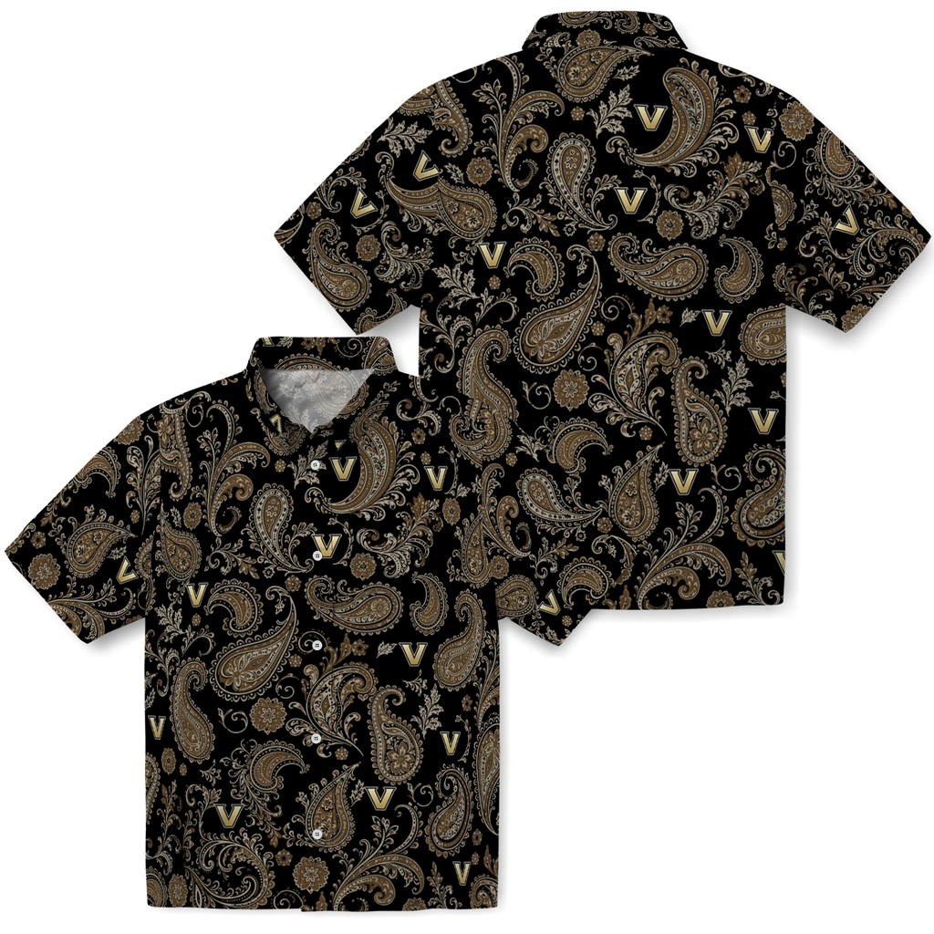 vanderbilt-commodores-hawaiian-shirt-personalized-paisley-print-black-high-quality.webp