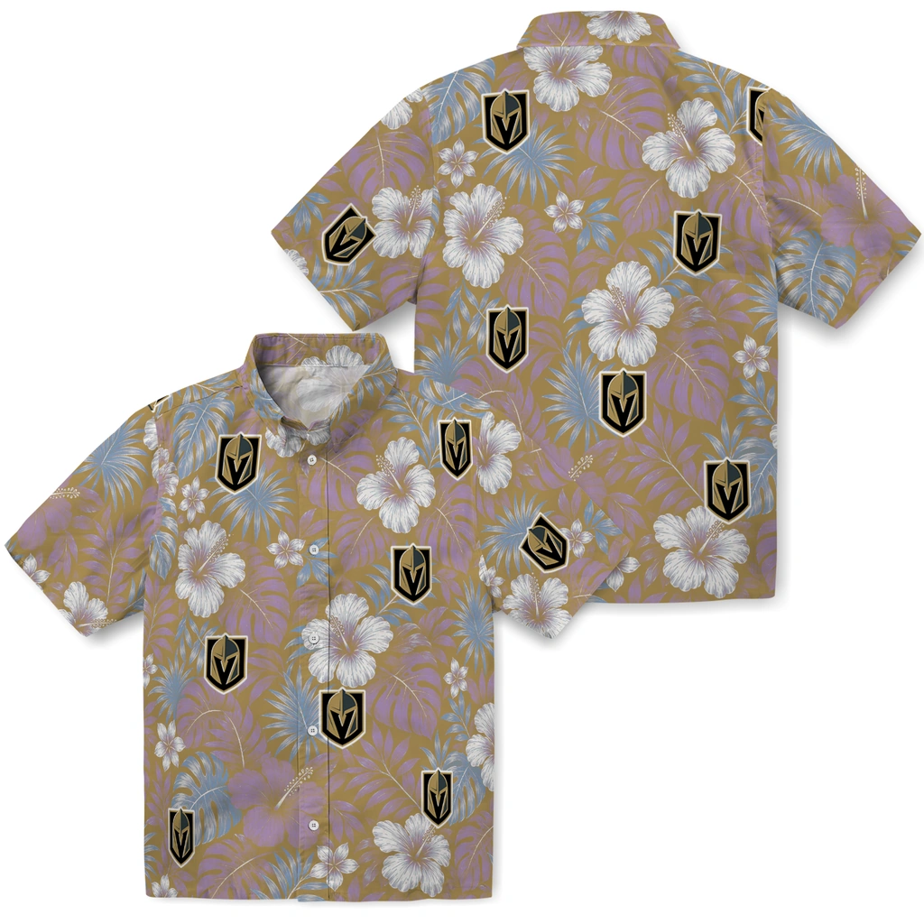vegas-golden-knights-hawaiian-shirt-custom-hibiscus-monstera-tan-high-quality.webp