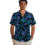villanova-wildcats-hawaiian-shirt-customized-neon-florals-black-best-selling.webp