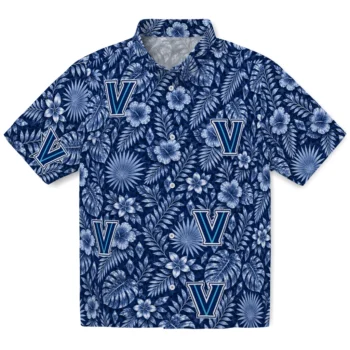 Villanova Wildcats Hawaiian Shirt - Crystal Foliage Navy