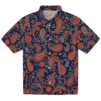 Virginia Cavaliers Hawaiian Shirt - Paisley Print Blue