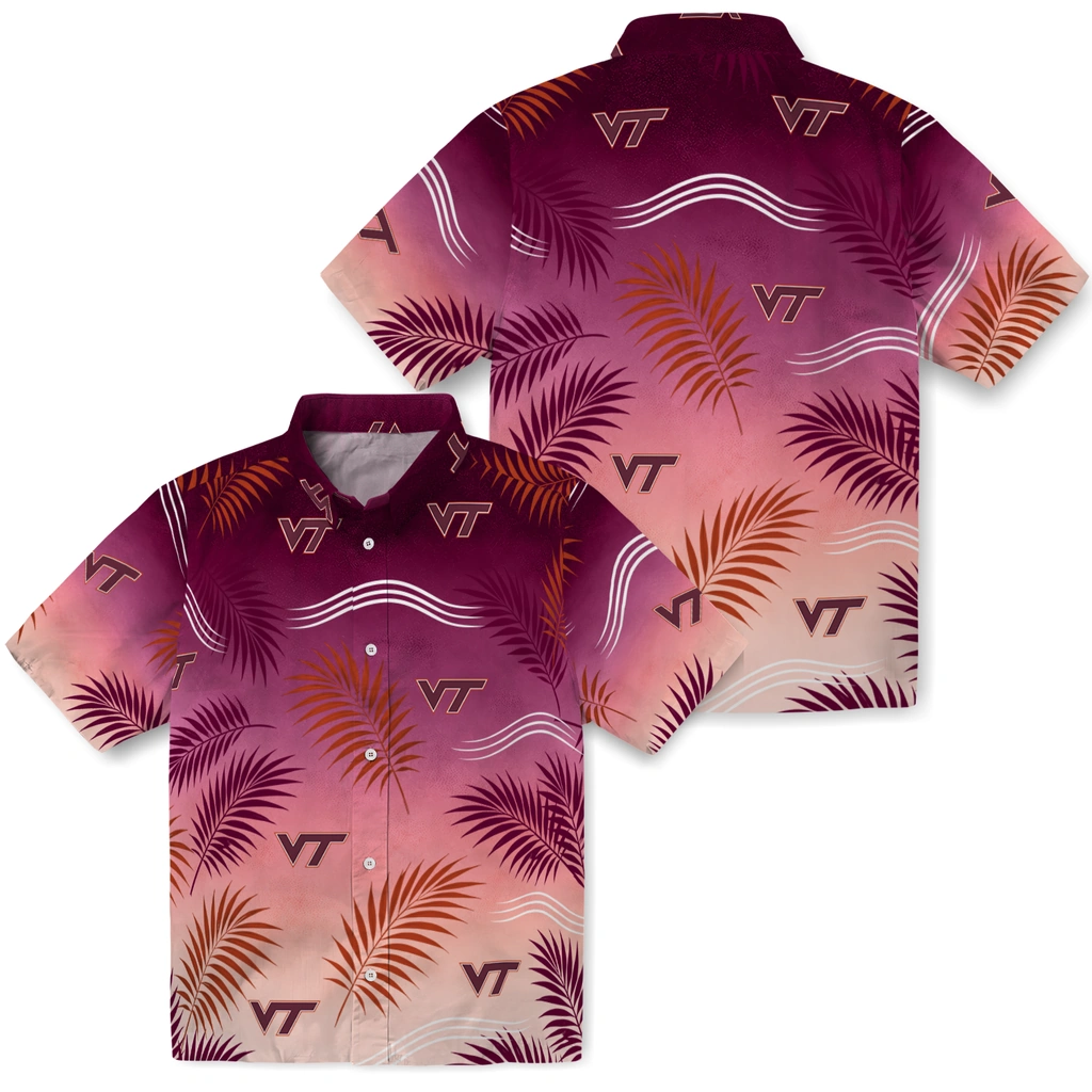 virginia-tech-hokies-hawaiian-shirt-customized-ombre-fronds-maroon-high-quality.webp