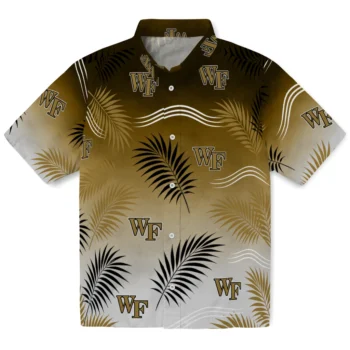 Wake Forest Demon Deacons Hawaiian Shirt - Ombre Fronds Gold