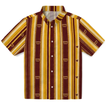 Washington Commanders Hawaiian Shirt - Distressed Stripes Burgundy Gold
