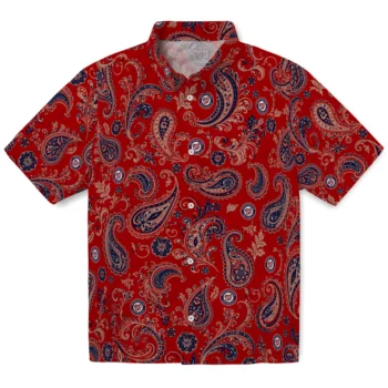 Washington Nationals Hawaiian Shirt - Paisley Print Red