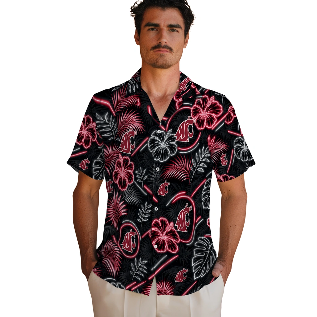 washington-state-cougars-hawaiian-shirt-custom-neon-florals-black-fashion-forward.webp