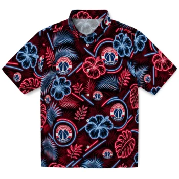 Washington Wizards Hawaiian Shirt - Neon Florals Black